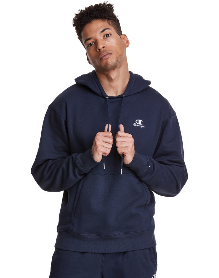 Champion Classic Fleece Embroidered Applique Logo - Miesten Laivastonsininen Huppari - Suomi 9403162